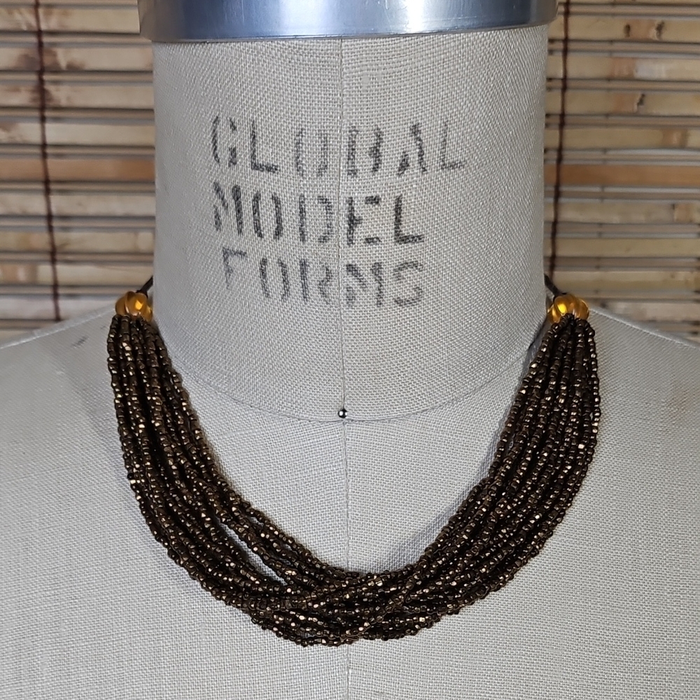 Elegant Brown Beaded Necklace